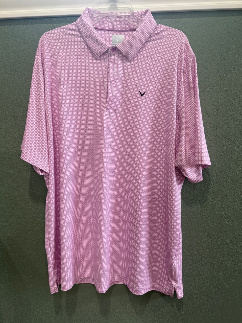Callaway Men's Light Pink Micro-Pattern Golf Polo